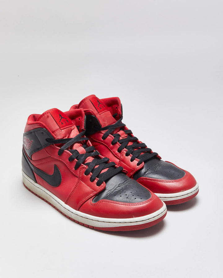 2022 Nike Air Jordan 1 Mid Reverse Bred Gym Red / Black Trainers - UK9.5