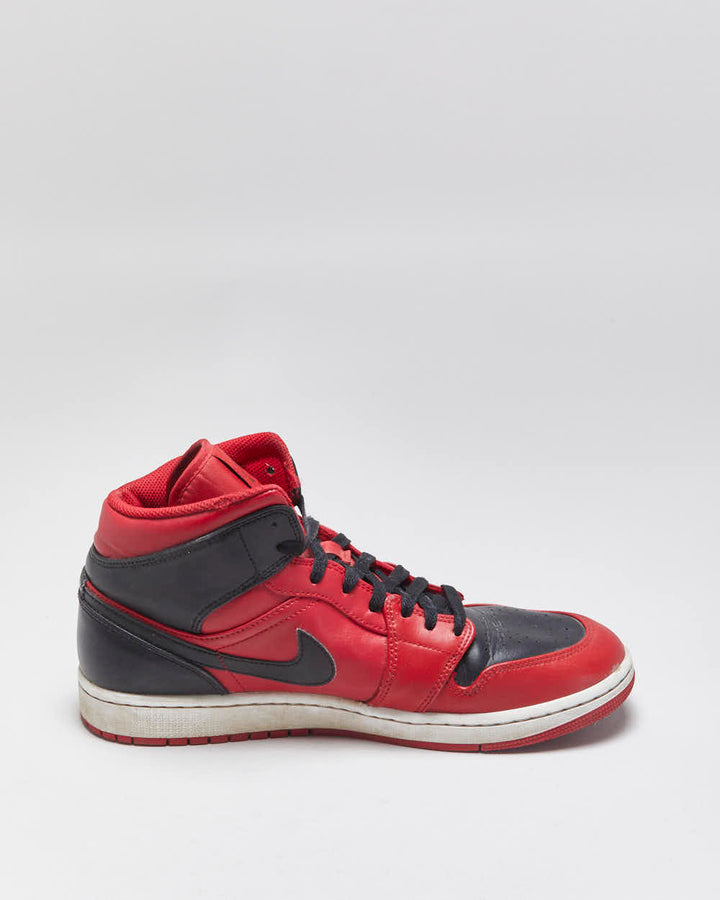 2022 Nike Air Jordan 1 Mid Reverse Bred Gym Red / Black Trainers - UK9.5