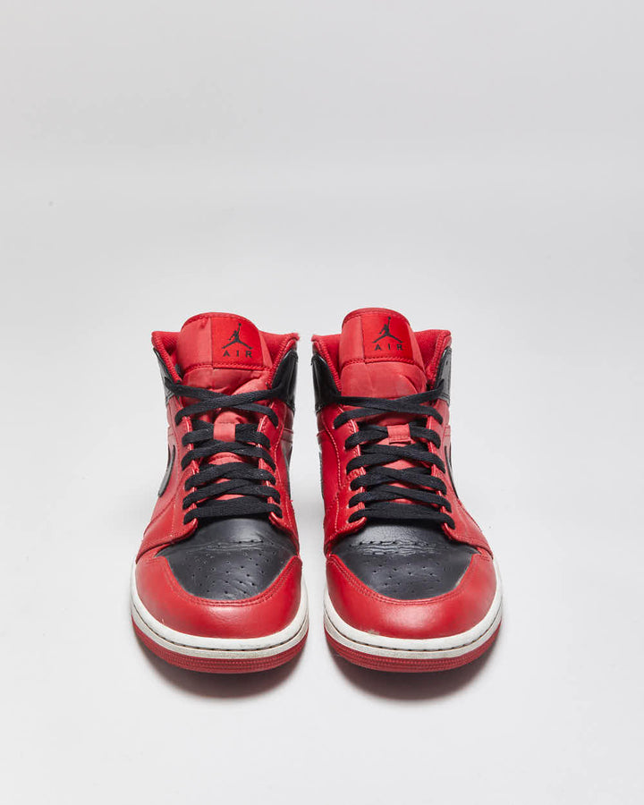 2022 Nike Air Jordan 1 Mid Reverse Bred Gym Red / Black Trainers - UK9.5