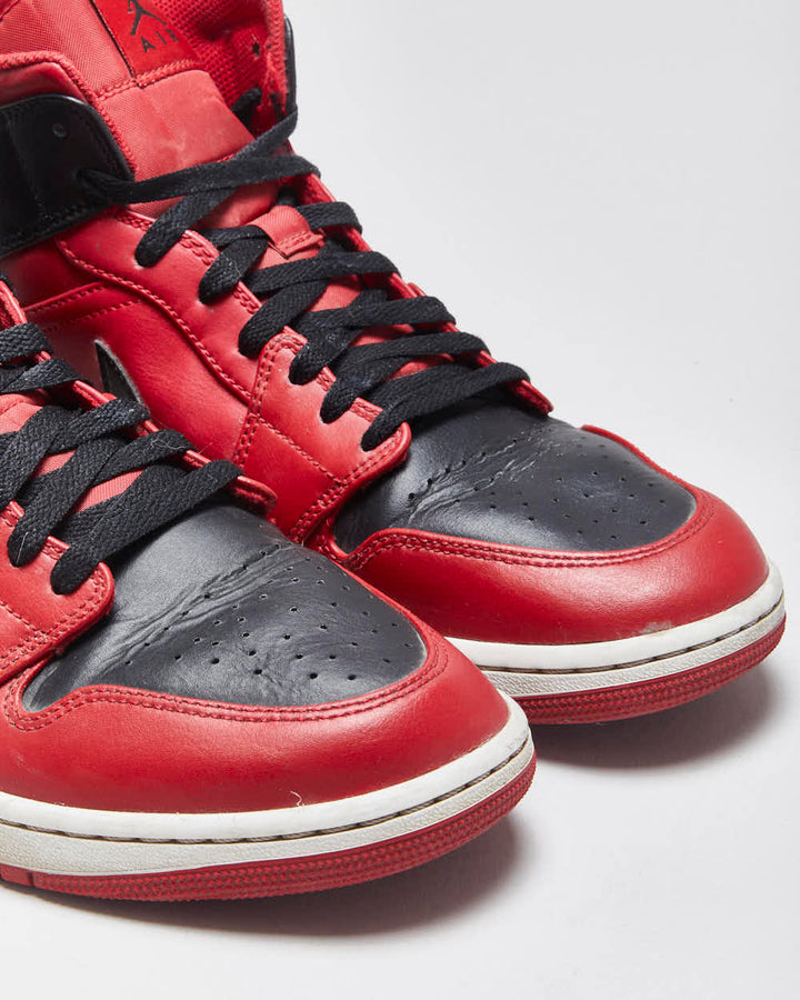 2022 Nike Air Jordan 1 Mid Reverse Bred Gym Red / Black Trainers - UK9.5
