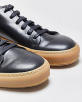 DS SS2016 Acne Studios 'Adrian' Black/Gum Calfskin Leather Low Trainers - UK7.5