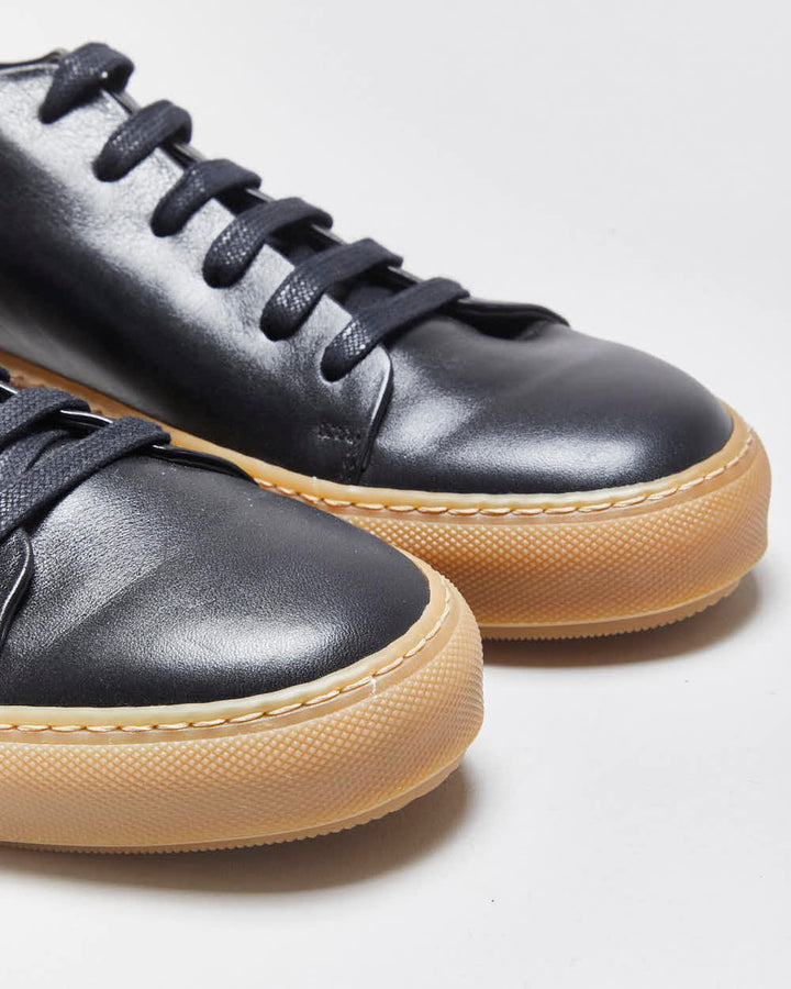 DS SS2016 Acne Studios 'Adrian' Black/Gum Calfskin Leather Low Trainers - UK7.5
