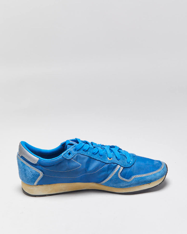 SS2014 Diesel Blue Suede 'Pass On' Low Trainers - UK8.5