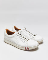 Bally 'Asher/607' White Calfskin Leather Low Top Trainers - UK8