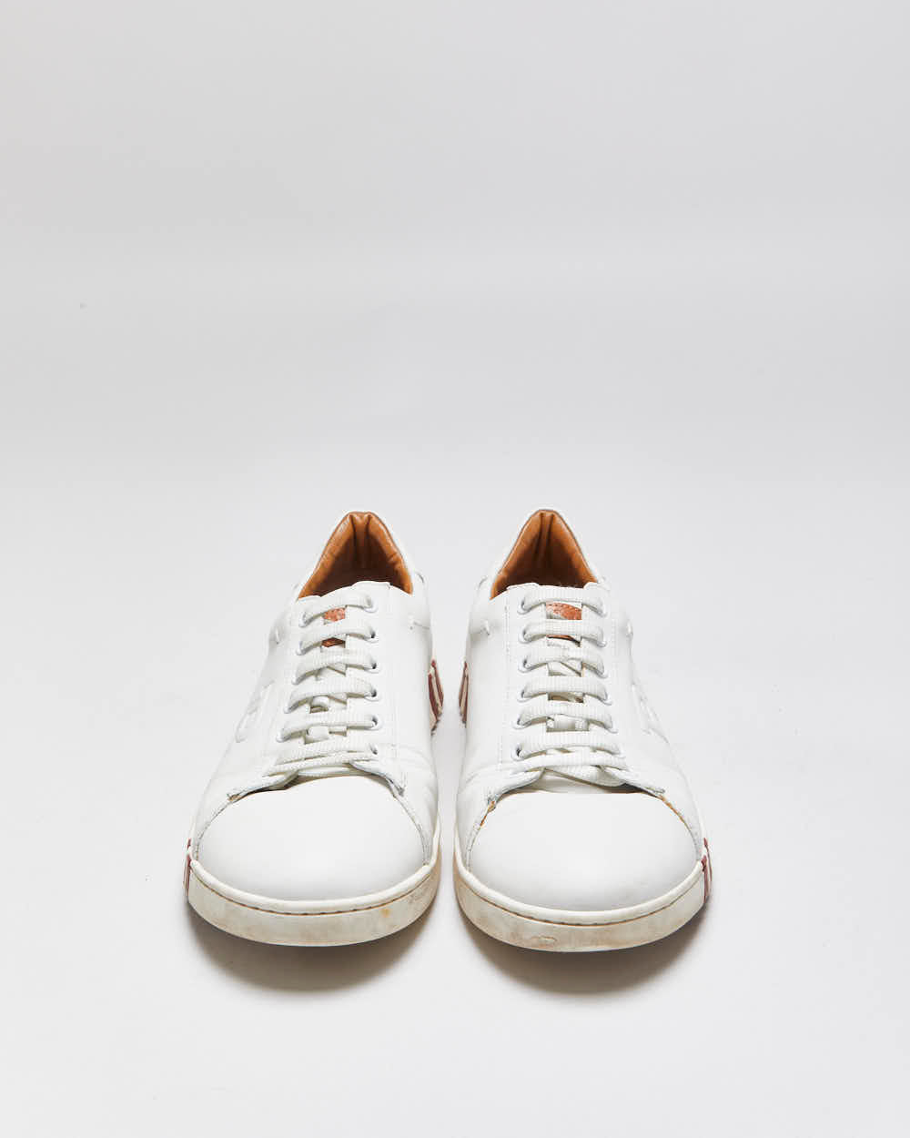 Bally 'Asher/607' White Calfskin Leather Low Top Trainers - UK8