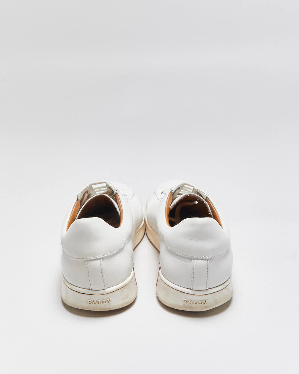 Bally 'Asher/607' White Calfskin Leather Low Top Trainers - UK8