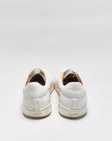 Bally 'Asher/607' White Calfskin Leather Low Top Trainers - UK8