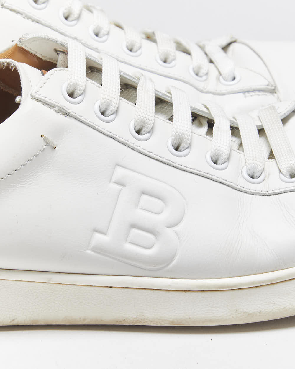 Bally 'Asher/607' White Calfskin Leather Low Top Trainers - UK8