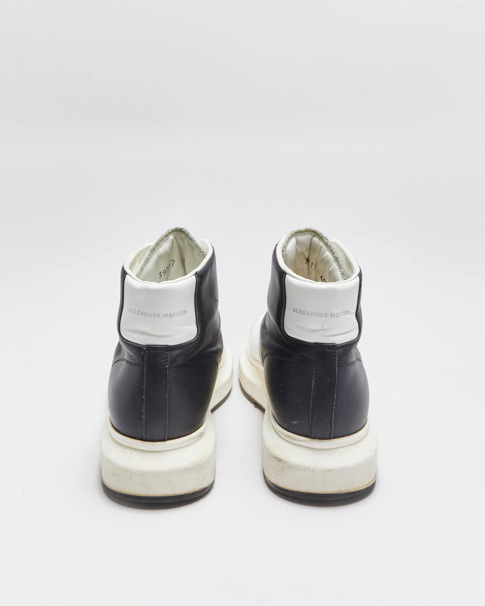 2021 Alexander Mcqueen Calfskin Leather Colourblock Exaggerated Sole High Top Trainers - UK7