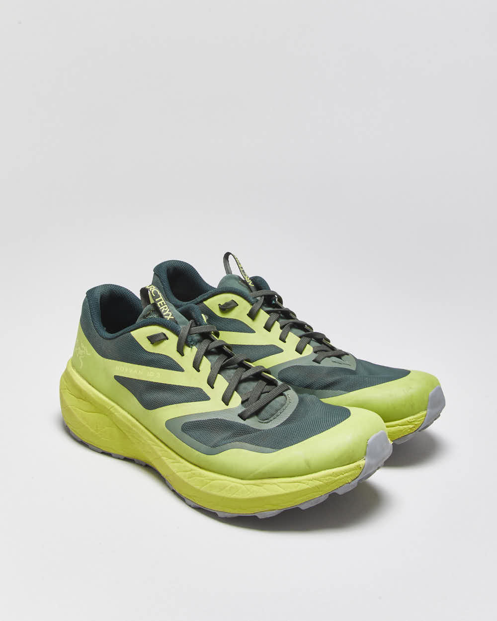 2022 Arc'teryx Novan LD3 Volt/Forest Green Vibram Trail Running Trainers - UK9