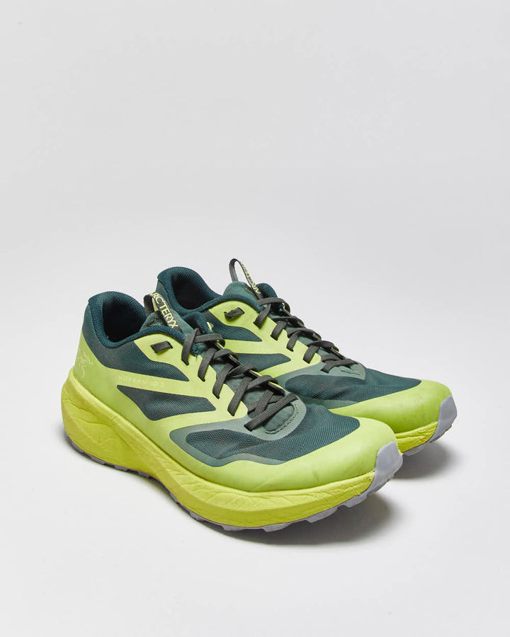 2022 Arc'teryx Novan LD3 Volt/Forest Green Vibram Trail Running Trainers - UK9