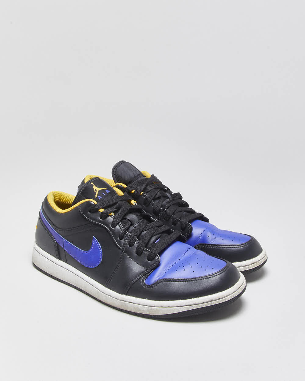 2022 Nike Air Jordan 1 Low 'Black Taxi / Dark Concord' LA Lakers Trainers - UK10