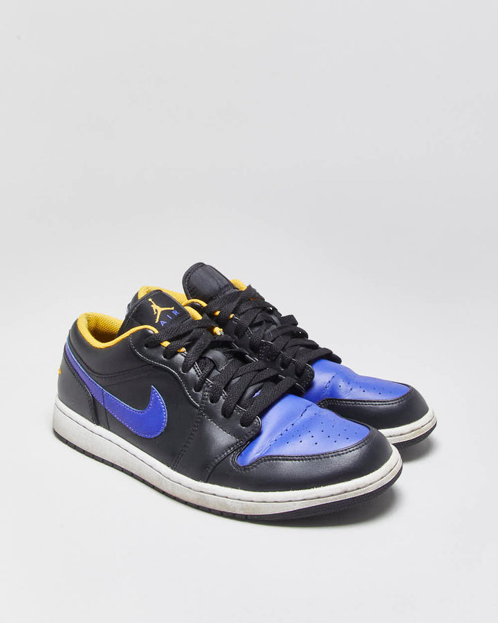 2022 Nike Air Jordan 1 Low 'Black Taxi / Dark Concord' LA Lakers Trainers - UK10