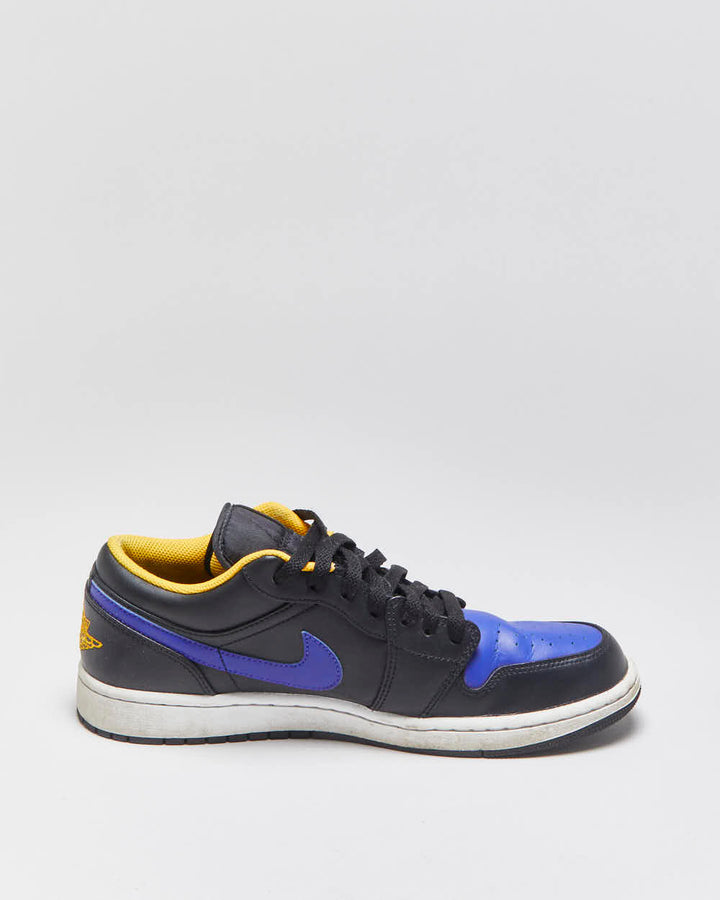 2022 Nike Air Jordan 1 Low 'Black Taxi / Dark Concord' LA Lakers Trainers - UK10