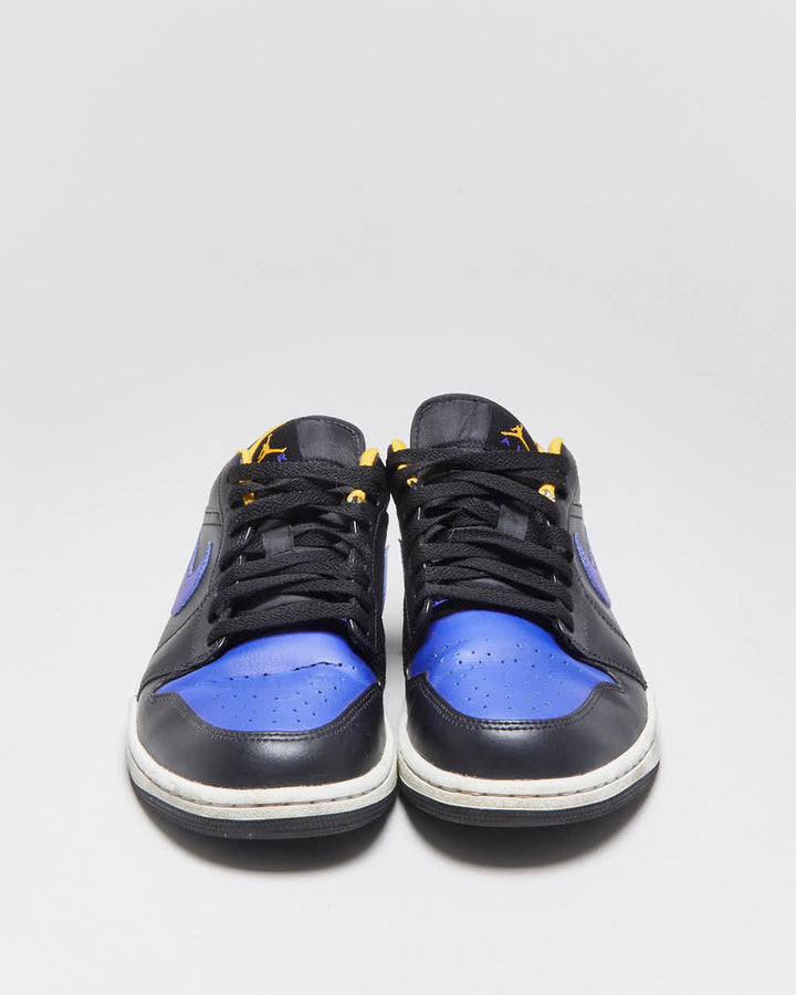 2022 Nike Air Jordan 1 Low 'Black Taxi / Dark Concord' LA Lakers Trainers - UK10