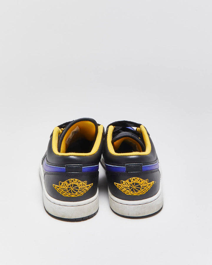2022 Nike Air Jordan 1 Low 'Black Taxi / Dark Concord' LA Lakers Trainers - UK10