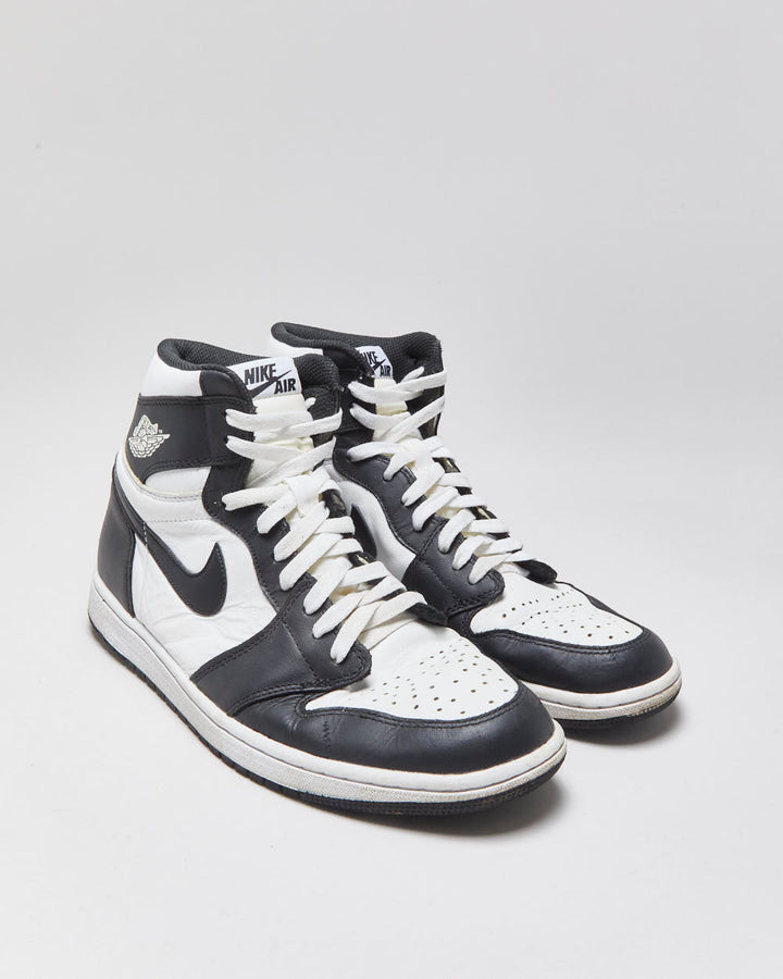 2014 Nike Air Jordan 1 Retro High OG Black/White Panda Trainers - UK9.5