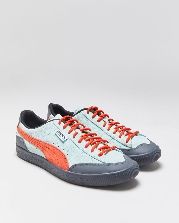 DS 2022 Puma Clyde Rubber x Perks & Mini 'PAMPUMA ISLAND' Light Aqua/Warm Earth Trainers - UK9.5