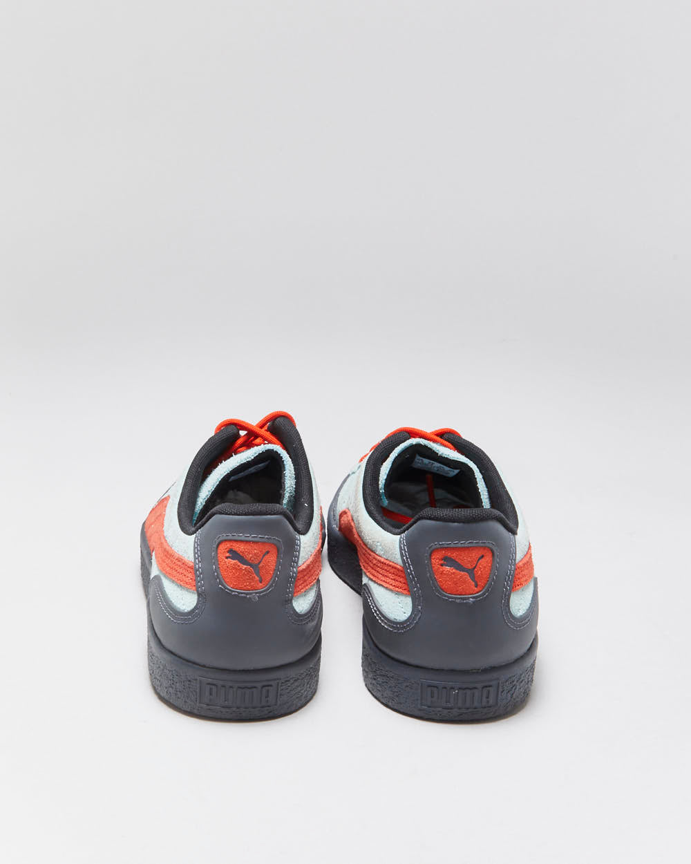 DS 2022 Puma Clyde Rubber x Perks &amp; Mini 'PAMPUMA ISLAND' Light Aqua/Warm Earth Trainers - UK9.5