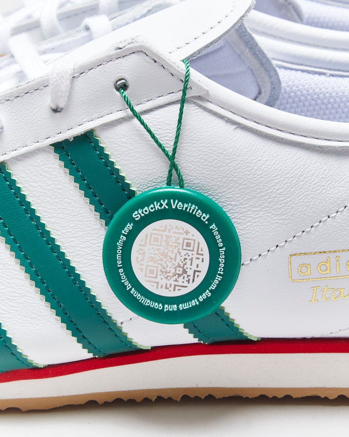 DSWT 2025 Adidas Originals Italia 70s White/Green/Gum Trainers - UK12.5
