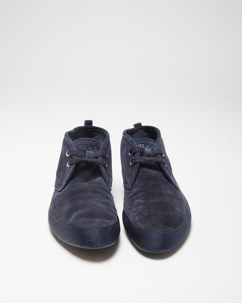 Vintage Prada Sport Midnight Navy Suede Luna Rossa Lightweight Chukka Boots - UK7
