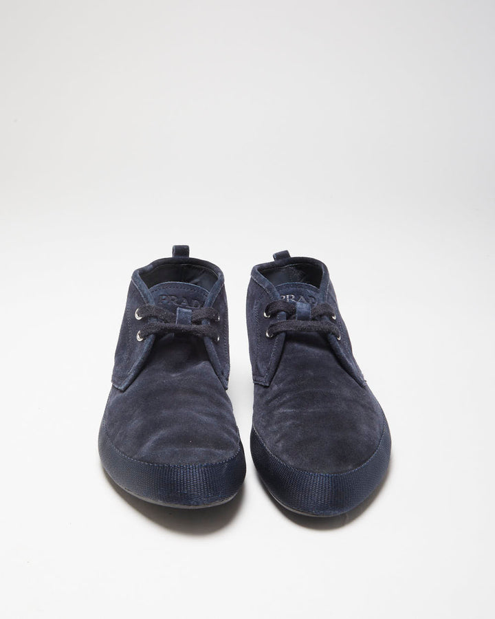 Vintage Prada Sport Midnight Navy Suede Luna Rossa Lightweight Chukka Boots - UK7