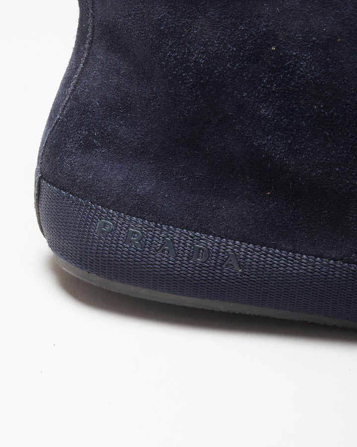 Vintage Prada Sport Midnight Navy Suede Luna Rossa Lightweight Chukka Boots - UK7