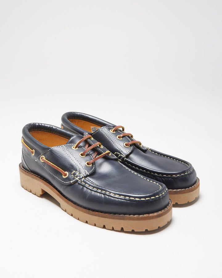 DS Molina Espana Navy Leather Chunky Deck Shoes - UK7