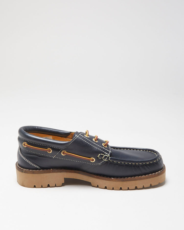 DS Molina Espana Navy Leather Chunky Deck Shoes - UK7