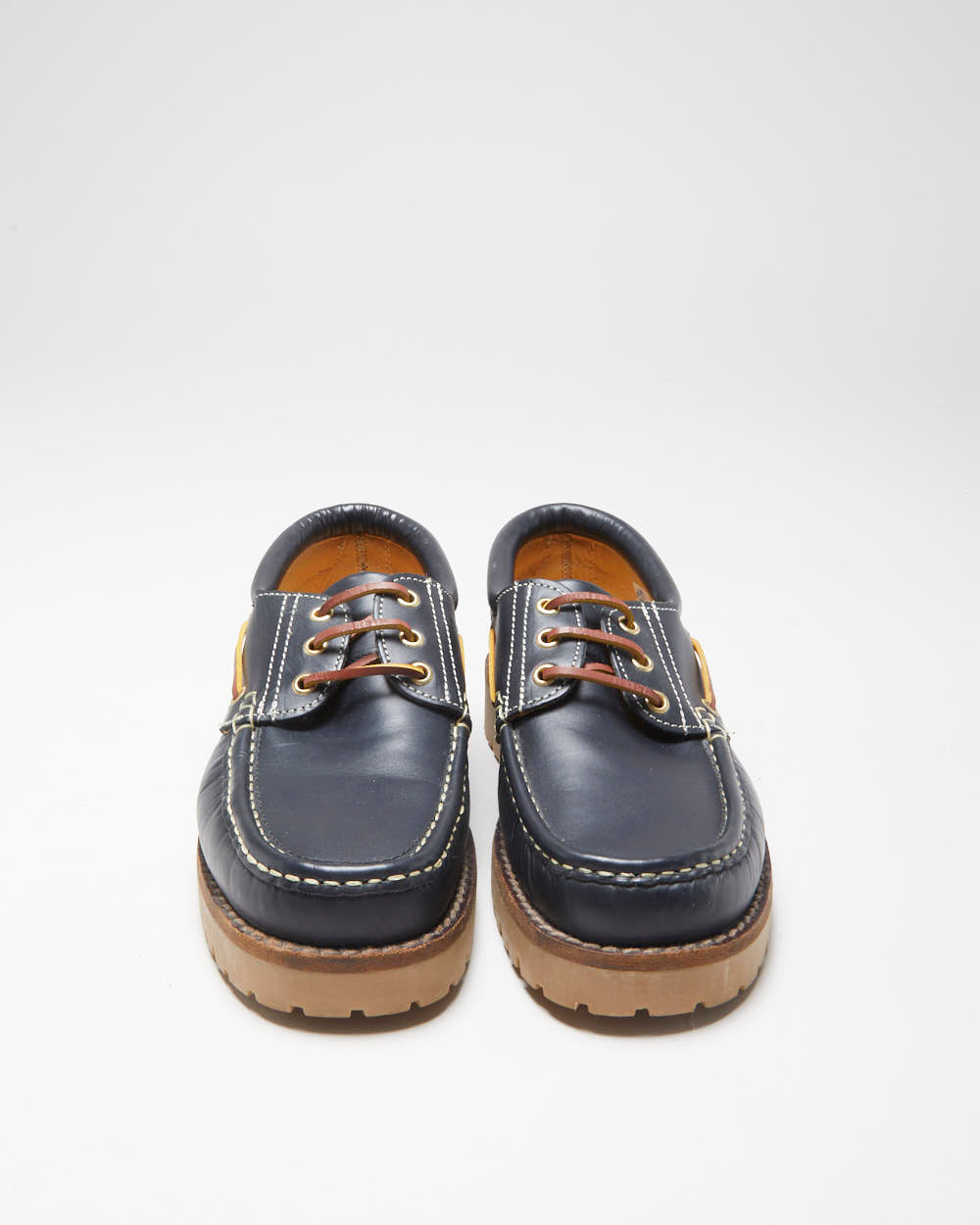 DS Molina Espana Navy Leather Chunky Deck Shoes - UK7