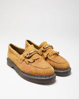 Dr. Martens Adrian Snaffle Patterned Tan Suede Chunky Horsebit Tassel Loafers - UK10