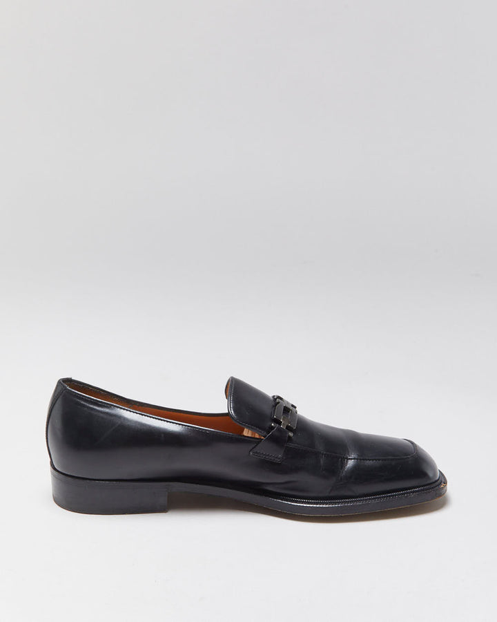Vintage Y2K 00s Salvatore Ferragamo Leather Square Toe Horesbit Loafers - UK6.5