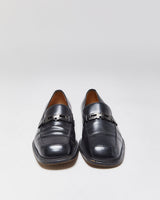 Vintage Y2K 00s Salvatore Ferragamo Leather Square Toe Horesbit Loafers - UK6.5