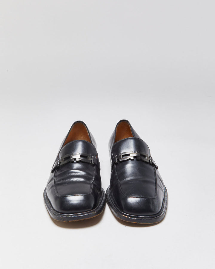 Vintage Y2K 00s Salvatore Ferragamo Leather Square Toe Horesbit Loafers - UK6.5