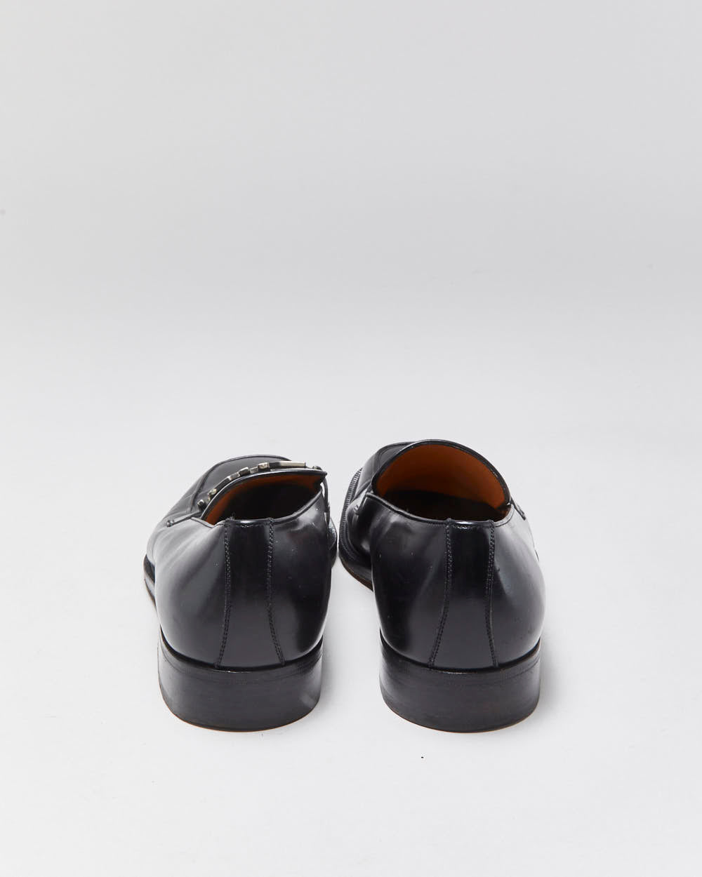Vintage Y2K 00s Salvatore Ferragamo Leather Square Toe Horesbit Loafers - UK6.5