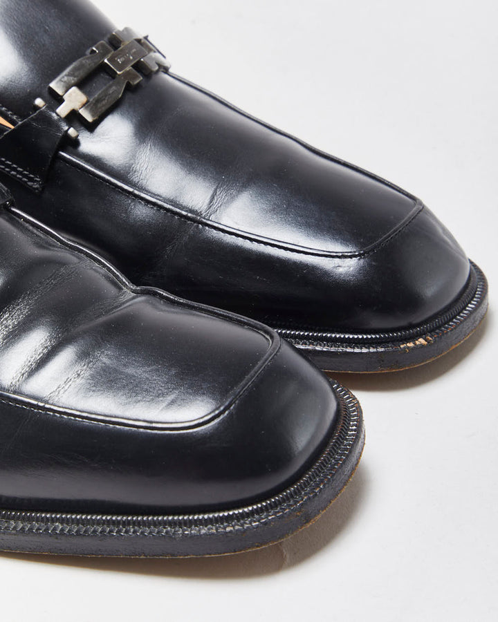 Vintage Y2K 00s Salvatore Ferragamo Leather Square Toe Horesbit Loafers - UK6.5