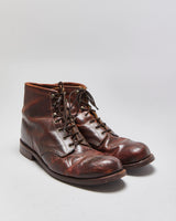 Vintage Aldo Cognac Leather Made In USA Vibram Lace Up Ankle Boots - UK12