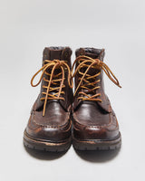 Polo Ralph Lauren Chestnut Pebbled Leather 'Willingcott' Tartan Lined Moc Toe Ankle Boots - UK8