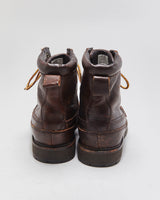 Polo Ralph Lauren Chestnut Pebbled Leather 'Willingcott' Tartan Lined Moc Toe Ankle Boots - UK8