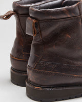 Polo Ralph Lauren Chestnut Pebbled Leather 'Willingcott' Tartan Lined Moc Toe Ankle Boots - UK8