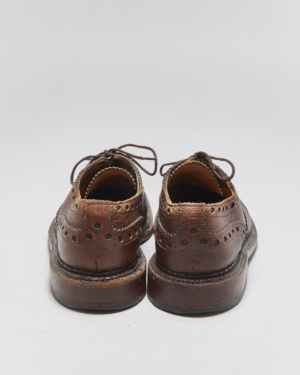 Grenson The Triple Welt Brown Leather Archie Made In England Derby Brogues - UK8