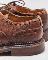 Grenson The Triple Welt Brown Leather Archie Made In England Derby Brogues - UK8