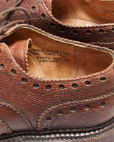 Grenson The Triple Welt Brown Leather Archie Made In England Derby Brogues - UK8