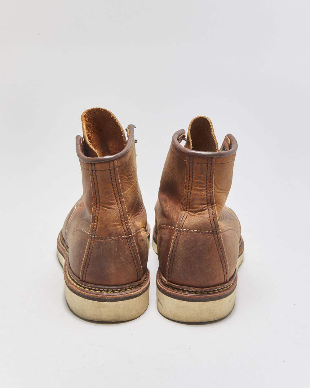 2012 Red Wing Classic 1907 Union Made In USA Copper Rough &amp; Tough Leather Moc Toe Ankle Boots - UK6