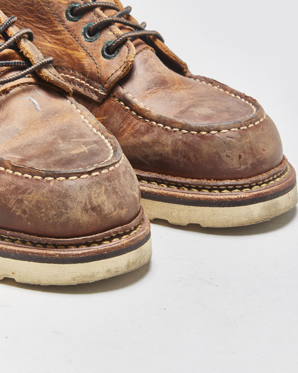 2012 Red Wing Classic 1907 Union Made In USA Copper Rough &amp; Tough Leather Moc Toe Ankle Boots - UK6