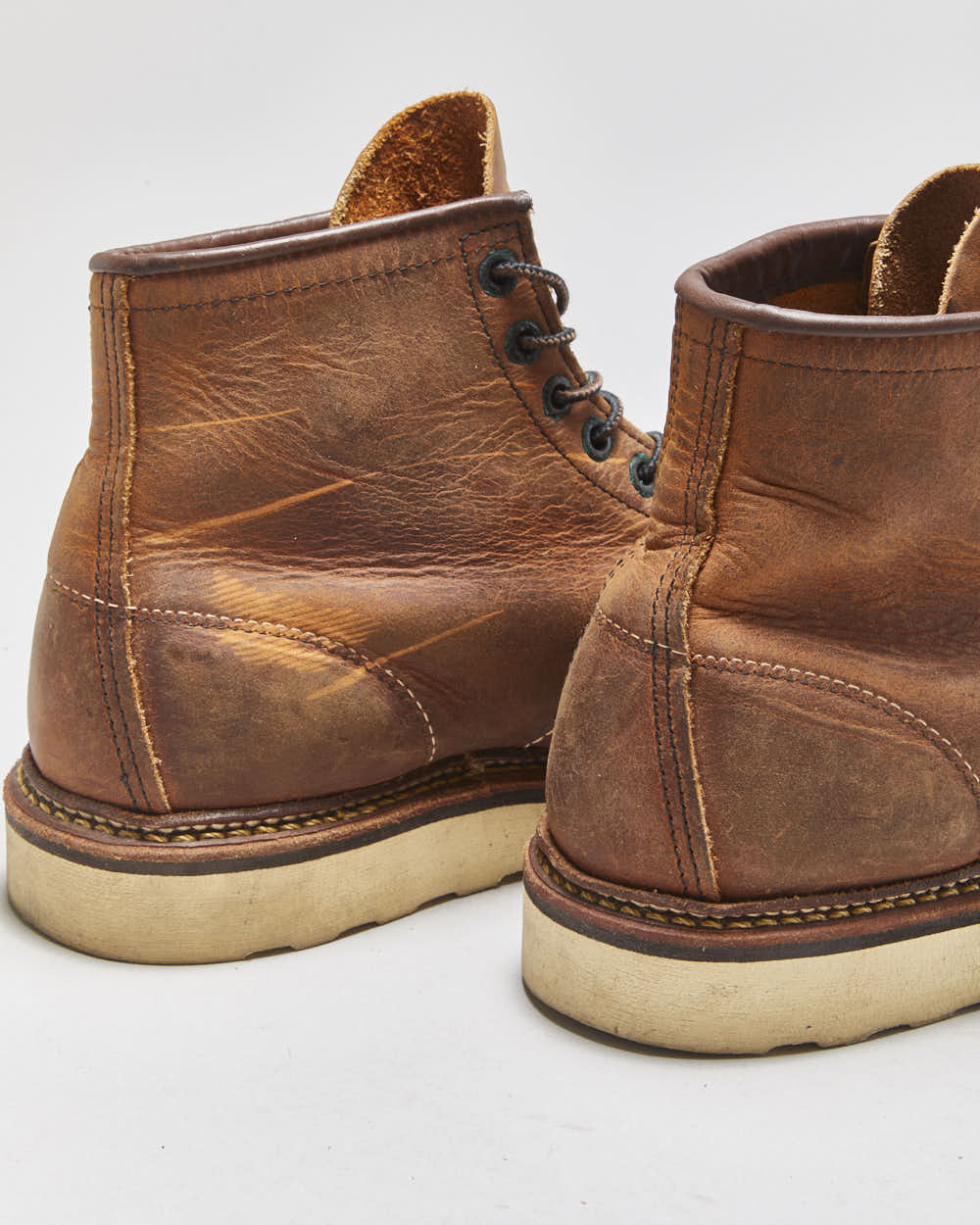 2012 Red Wing Classic 1907 Union Made In USA Copper Rough &amp; Tough Leather Moc Toe Ankle Boots - UK6