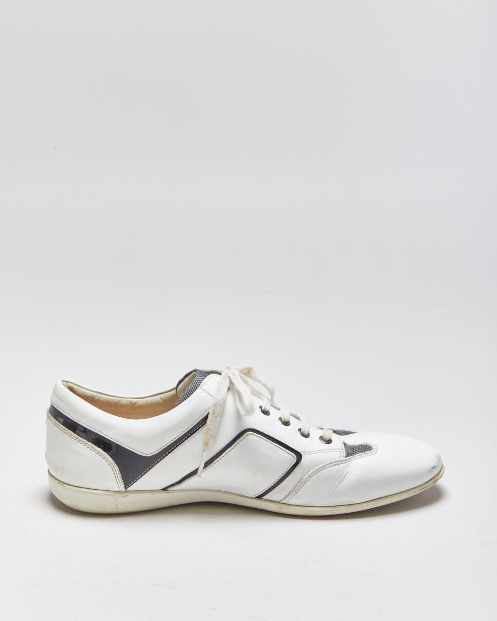 Versace Collection V900 Leather Lace-Up Low Profile Trainers - UK10
