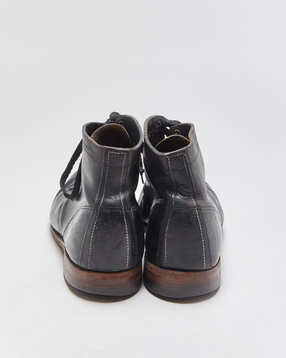 Vintage Wolverine 1000 Mile Black Leather Rockford Made In USA Lace Up Ankle Boots - UK10