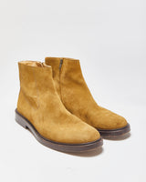 A.P.C Rue Madame Paris Buffalo Tan Suede Zipped Ankle Boots - UK8