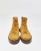 A.P.C Rue Madame Paris Buffalo Tan Suede Zipped Ankle Boots - UK8